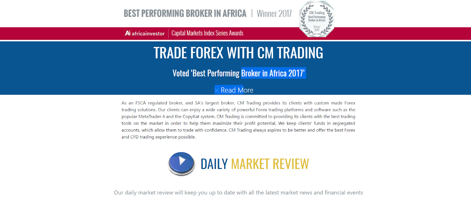 CM trading FX brokerage